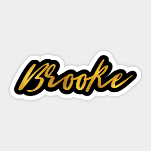 Brooke Name Hand Lettering in Faux Gold Letters Sticker